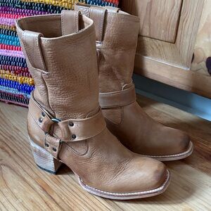 Freebird Tan Leather Heeled Boots